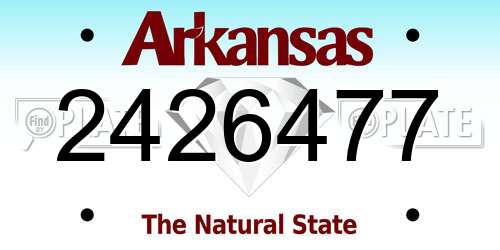 2426477 Arkansas License Plate