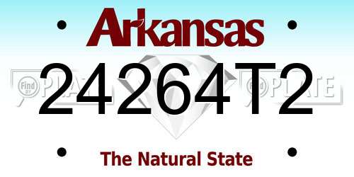 24264T2 Arkansas License Plate