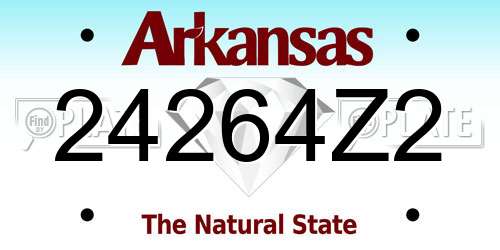 24264Z2 Arkansas License Plate