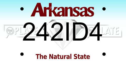 242ID4 Arkansas License Plate