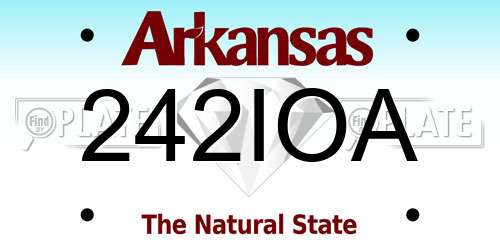 242IOA Arkansas License Plate
