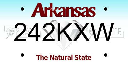 242KXW Arkansas License Plate