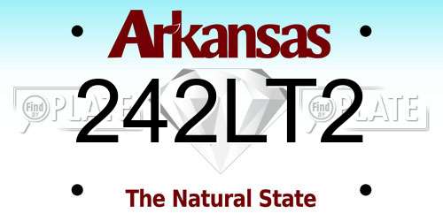 242LT2 Arkansas License Plate