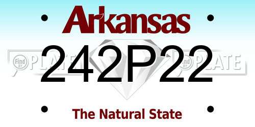 242P22 Arkansas License Plate