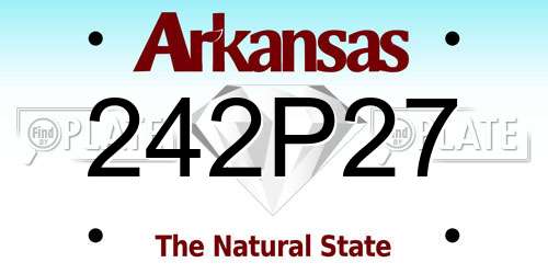 242P27 Arkansas License Plate
