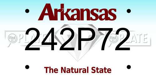 242P72 Arkansas License Plate