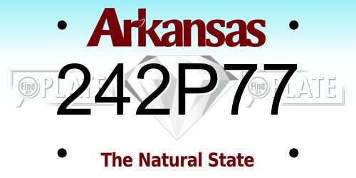 242P77 Arkansas License Plate