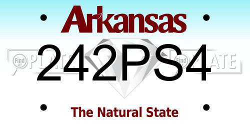 242PS4 Arkansas License Plate