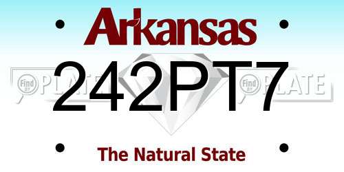 242PT7 Arkansas License Plate