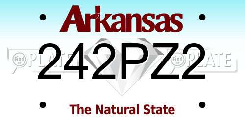 242PZ2 Arkansas License Plate
