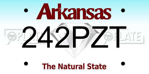 242PZT Arkansas License Plate
