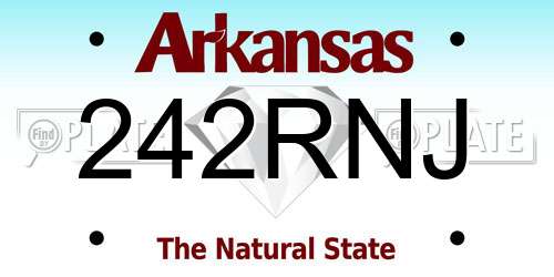 242RNJ Arkansas License Plate
