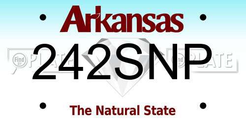 242SNP Arkansas License Plate