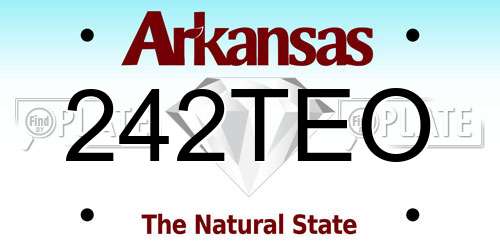 242TEO Arkansas License Plate