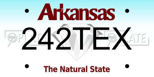 242TEX Arkansas License Plate