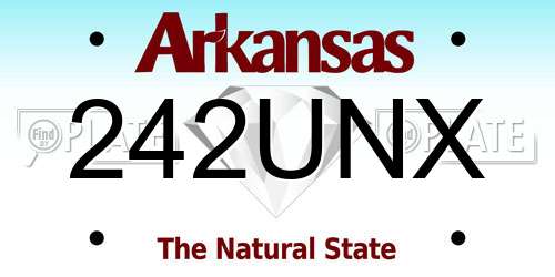 242UNX Arkansas License Plate