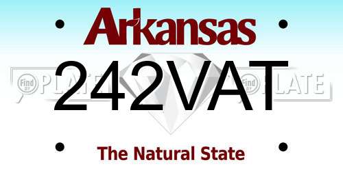 242VAT Arkansas License Plate