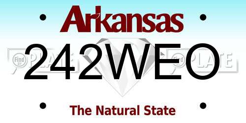 242WEO Arkansas License Plate