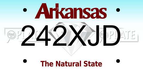 242XJD Arkansas License Plate