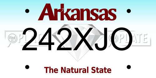 242XJO Arkansas License Plate