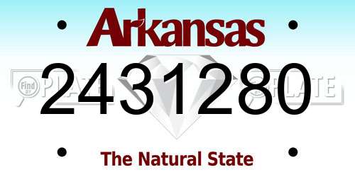 2431280 Arkansas License Plate