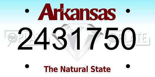2431750 Arkansas License Plate