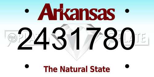 2431780 Arkansas License Plate