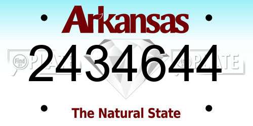 2434644 Arkansas License Plate