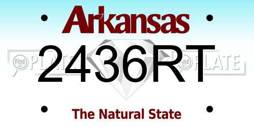 2436RT Arkansas License Plate