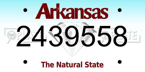 2439558 Arkansas License Plate