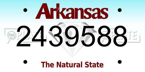 2439588 Arkansas License Plate