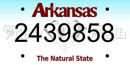 2439858 Arkansas License Plate