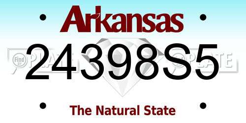 24398S5 Arkansas License Plate
