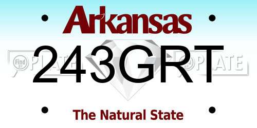 243GRT Arkansas License Plate