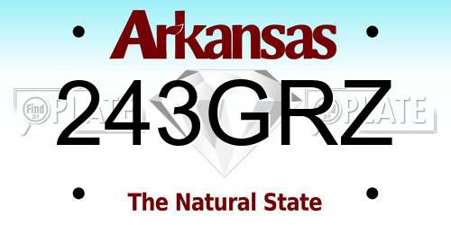 243GRZ Arkansas License Plate