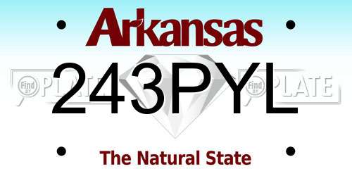 243PYL Arkansas License Plate