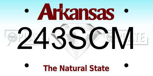 243SCM Arkansas License Plate