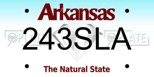 243SLA Arkansas License Plate
