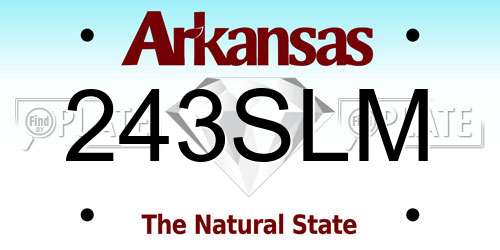 243SLM Arkansas License Plate