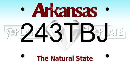 243TBJ Arkansas License Plate