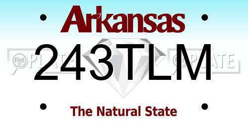 243TLM Arkansas License Plate
