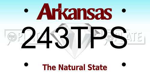 243TPS Arkansas License Plate