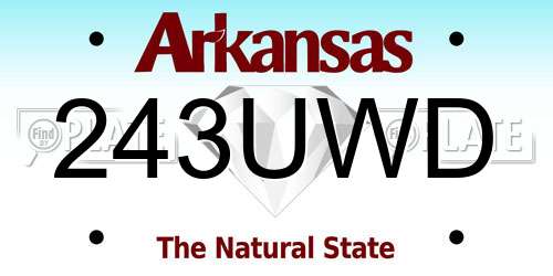 243UWD Arkansas License Plate