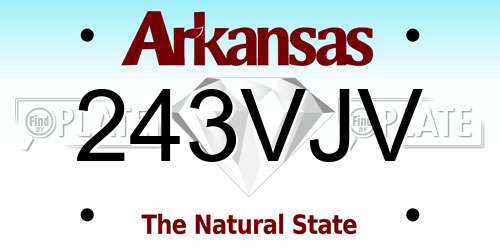 243VJV Arkansas License Plate