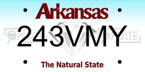 243VMY Arkansas License Plate