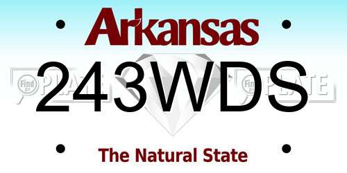 243WDS Arkansas License Plate