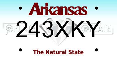 243XKY Arkansas License Plate