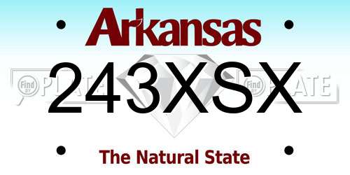 243XSX Arkansas License Plate