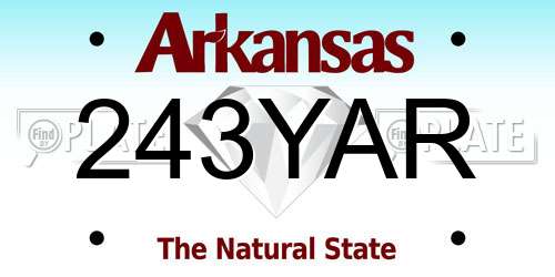 243YAR Arkansas License Plate
