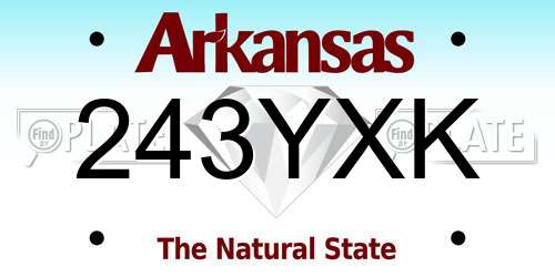 243YXK Arkansas License Plate